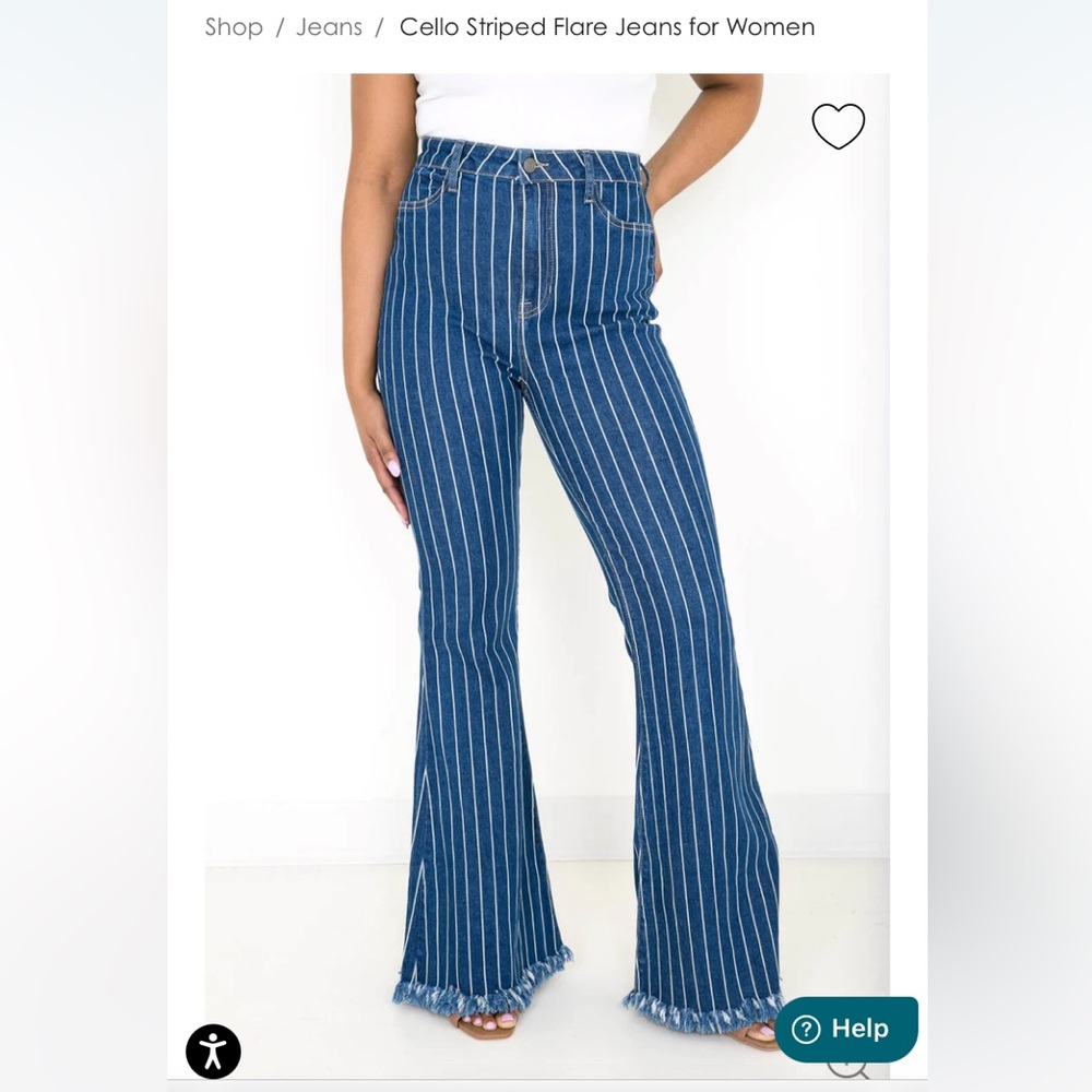 NWT Cello brand striped flare jeans